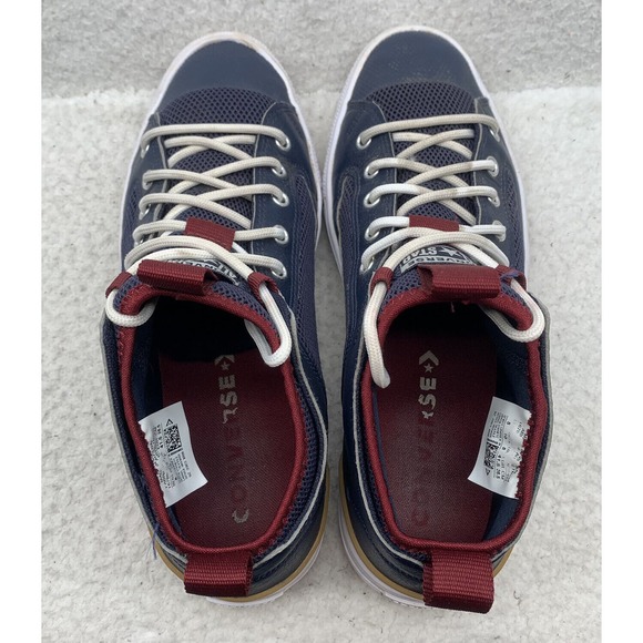 Converse Sneakers Mens 8 Womens 10 Low Top Navy Blue Red Shoes Vented Casual - Picture 5 of 10